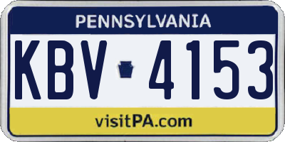PA license plate KBV4153