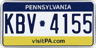 PA license plate KBV4155