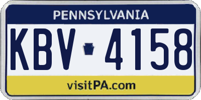 PA license plate KBV4158