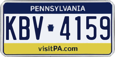 PA license plate KBV4159