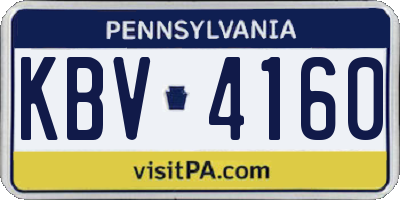PA license plate KBV4160