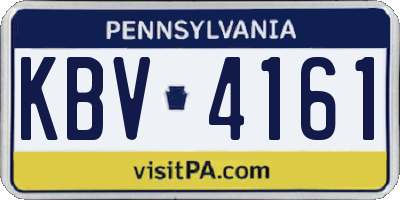 PA license plate KBV4161