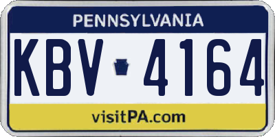 PA license plate KBV4164