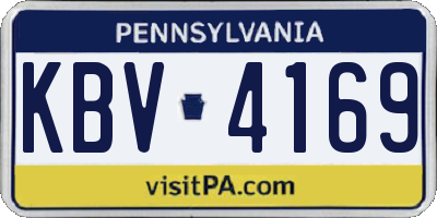 PA license plate KBV4169