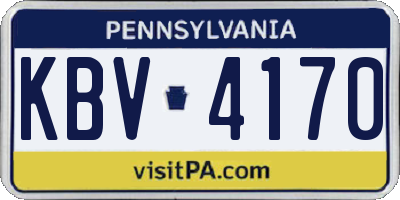 PA license plate KBV4170