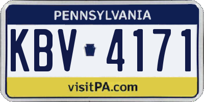 PA license plate KBV4171