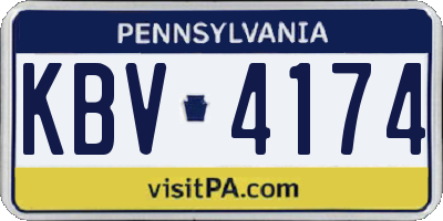 PA license plate KBV4174