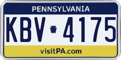 PA license plate KBV4175