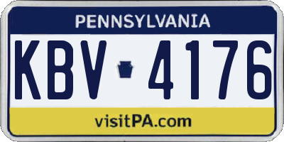 PA license plate KBV4176