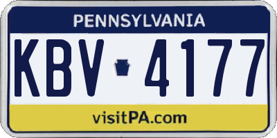 PA license plate KBV4177