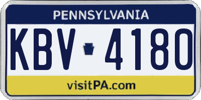 PA license plate KBV4180