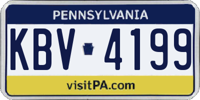 PA license plate KBV4199