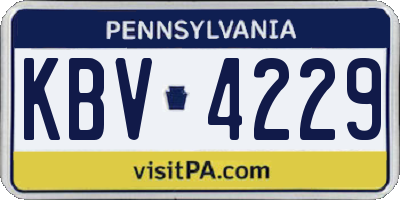 PA license plate KBV4229