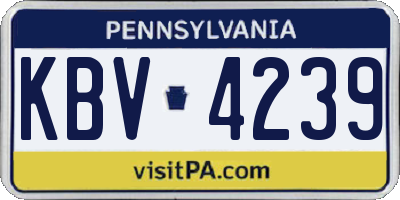 PA license plate KBV4239