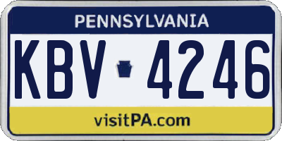 PA license plate KBV4246