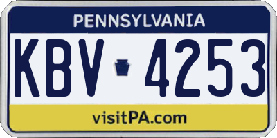 PA license plate KBV4253