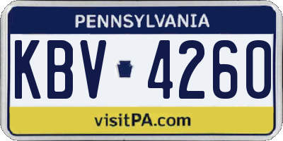 PA license plate KBV4260