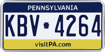 PA license plate KBV4264