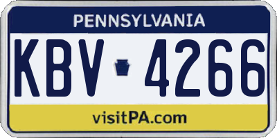 PA license plate KBV4266