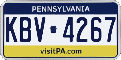 PA license plate KBV4267