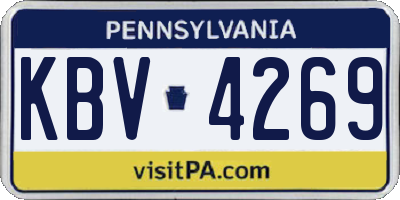 PA license plate KBV4269
