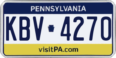 PA license plate KBV4270