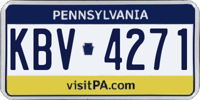 PA license plate KBV4271