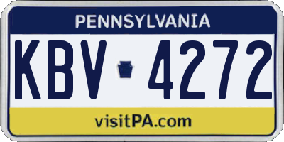 PA license plate KBV4272