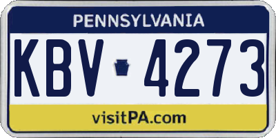 PA license plate KBV4273