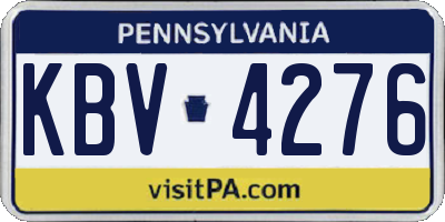 PA license plate KBV4276