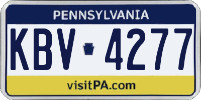 PA license plate KBV4277