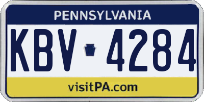 PA license plate KBV4284