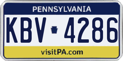 PA license plate KBV4286