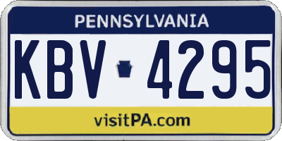 PA license plate KBV4295