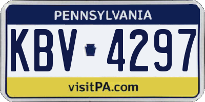 PA license plate KBV4297