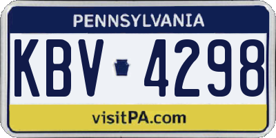 PA license plate KBV4298