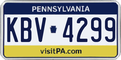 PA license plate KBV4299