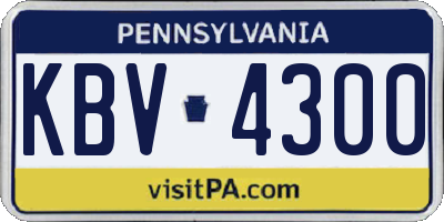 PA license plate KBV4300
