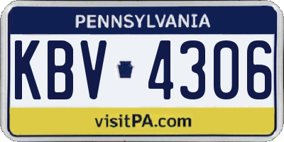 PA license plate KBV4306