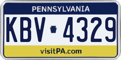 PA license plate KBV4329