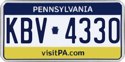 PA license plate KBV4330