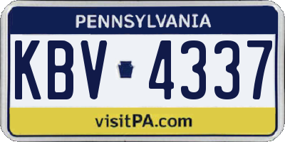 PA license plate KBV4337