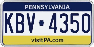 PA license plate KBV4350