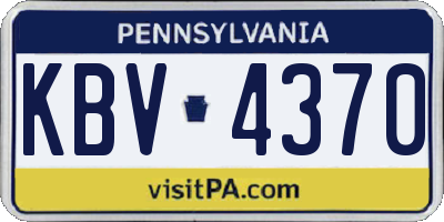 PA license plate KBV4370