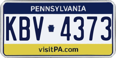 PA license plate KBV4373