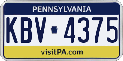 PA license plate KBV4375