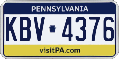 PA license plate KBV4376