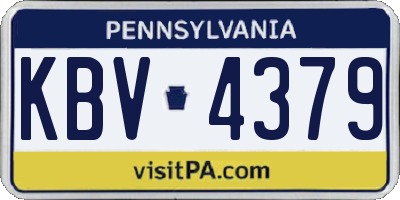 PA license plate KBV4379