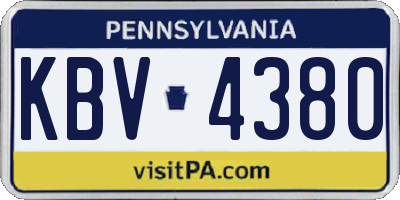 PA license plate KBV4380