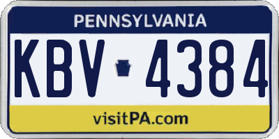 PA license plate KBV4384